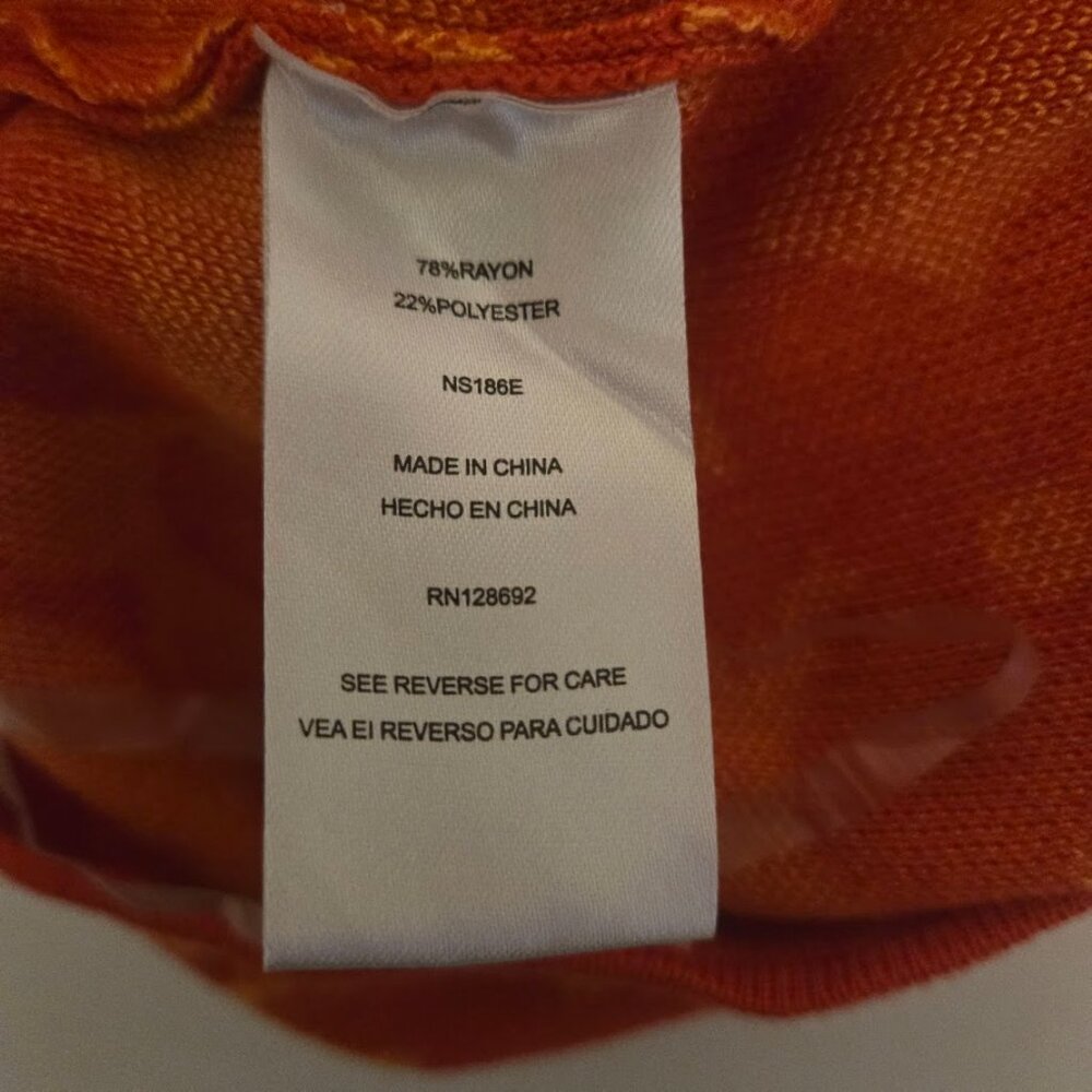Women's Orange Floral Halter Knit Top - Picture 5 of 6